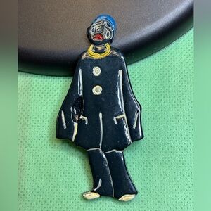 1970s Vintage Sad Clown 2.5” Pin